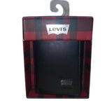 Levis Men’s Black Leather Trifold RFID Blocking Wallet