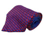 Tommy Hilfiger Mens Red & Blue 100% Silk Geometric Pattern Neck Tie Made In USA