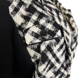 White House Black Market Womens Black & White Plaid Long Sleeve Blazer Sz 6