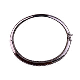 Silver Tone Womens Pavé Crystal Hinged Bangle Bracelet Elegant Design Approx 7