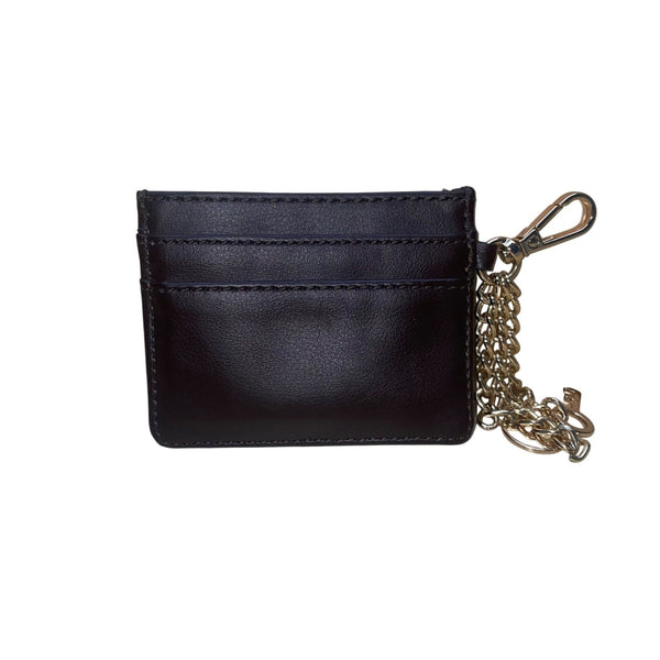Aldo Women’s Black Leather With Key & Logo Keychain Cardholder