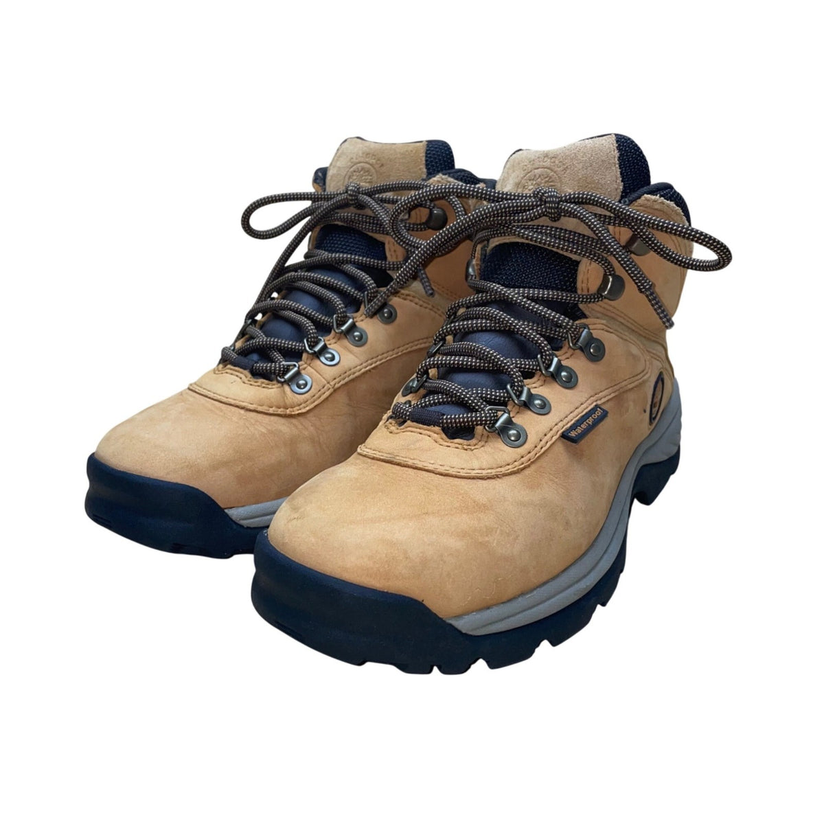 Timberland Men’s Yellow & Brown Leather Waterproof Lace-Up Hiking Boots Size 8.5