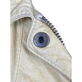 Robert Comstock Zip Up Yellow Rhino Leather Jacket Sz 6 (EU 38)