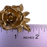 Sarah Coventry Womens Gold Tone Metal Rose Brooch Vintage Floral Accessory