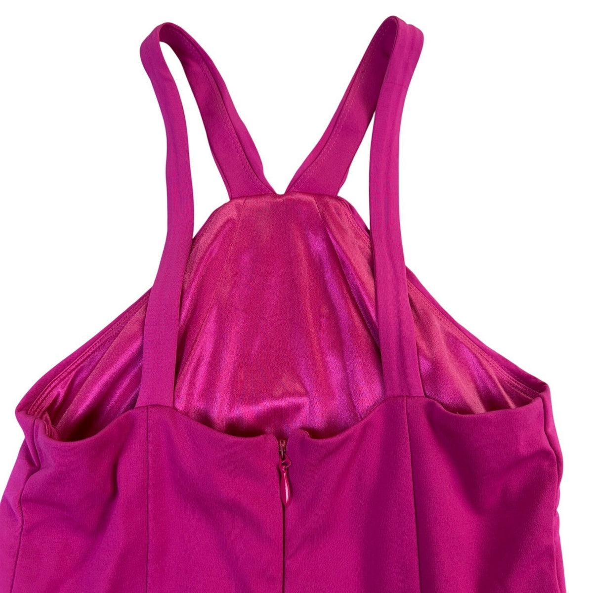 Bebe Women’s Pink Spandex Cocktail Dress Halter Peplum Style Size S