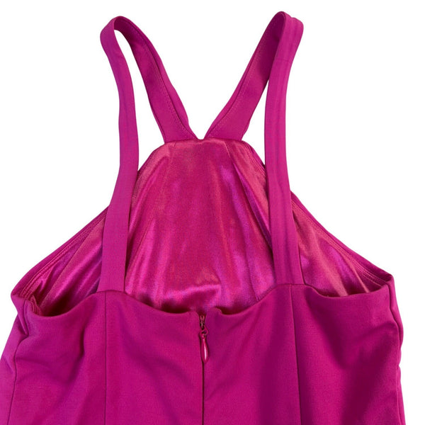 Bebe Women’s Pink Spandex Cocktail Dress Halter Peplum Style Size S