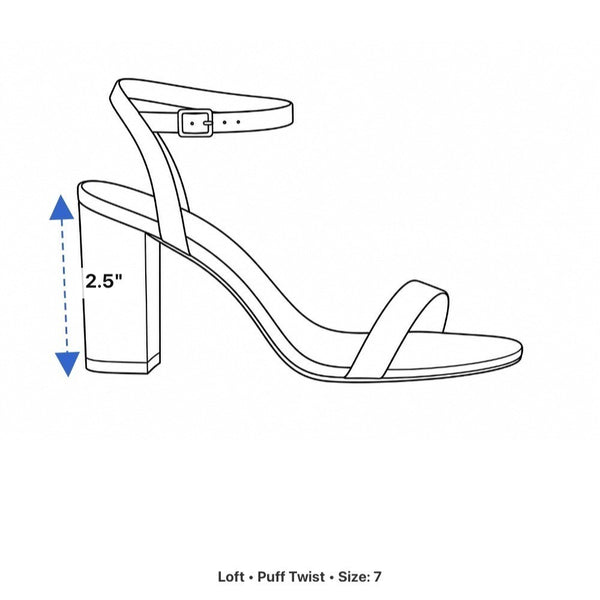 Loft Women’s Dusty Bone Leather Twist Mule-Missy Block Heel Sandals Size 7