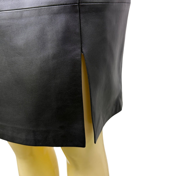 Talbots Womens Black Leather Pencil Skirt Petite Fully Lined Clean Classic Size