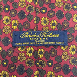 Vintage Brooks Brothers Red & Yellow Silk Floral Print Tie Approx. 58