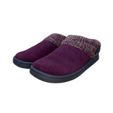 Clarks Women’s Burgundy Knit Cuff With Faux Fur Lining Slippers Size 10M