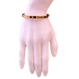 Kate Spade Womens Rose Gold Tone Metal Hinged Bangle Bracelet With Inset Stones