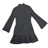 Brandon Maxwell Womens Black Bell Sleeve Pleated Hem Mini Dress Size 4