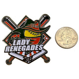 Lady Renegades 2017 Soft Enamel Softball Pin W/ Hat & Bats Design