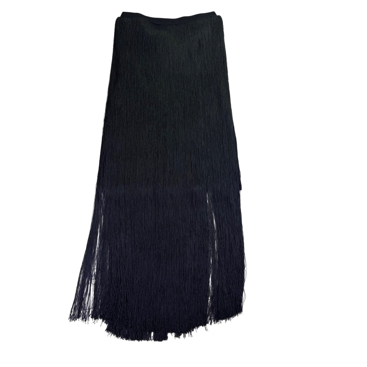 Cynthia Rowley Womens Black Fringe Maxi Skirt Flowy Elegant Party Wear Size 2