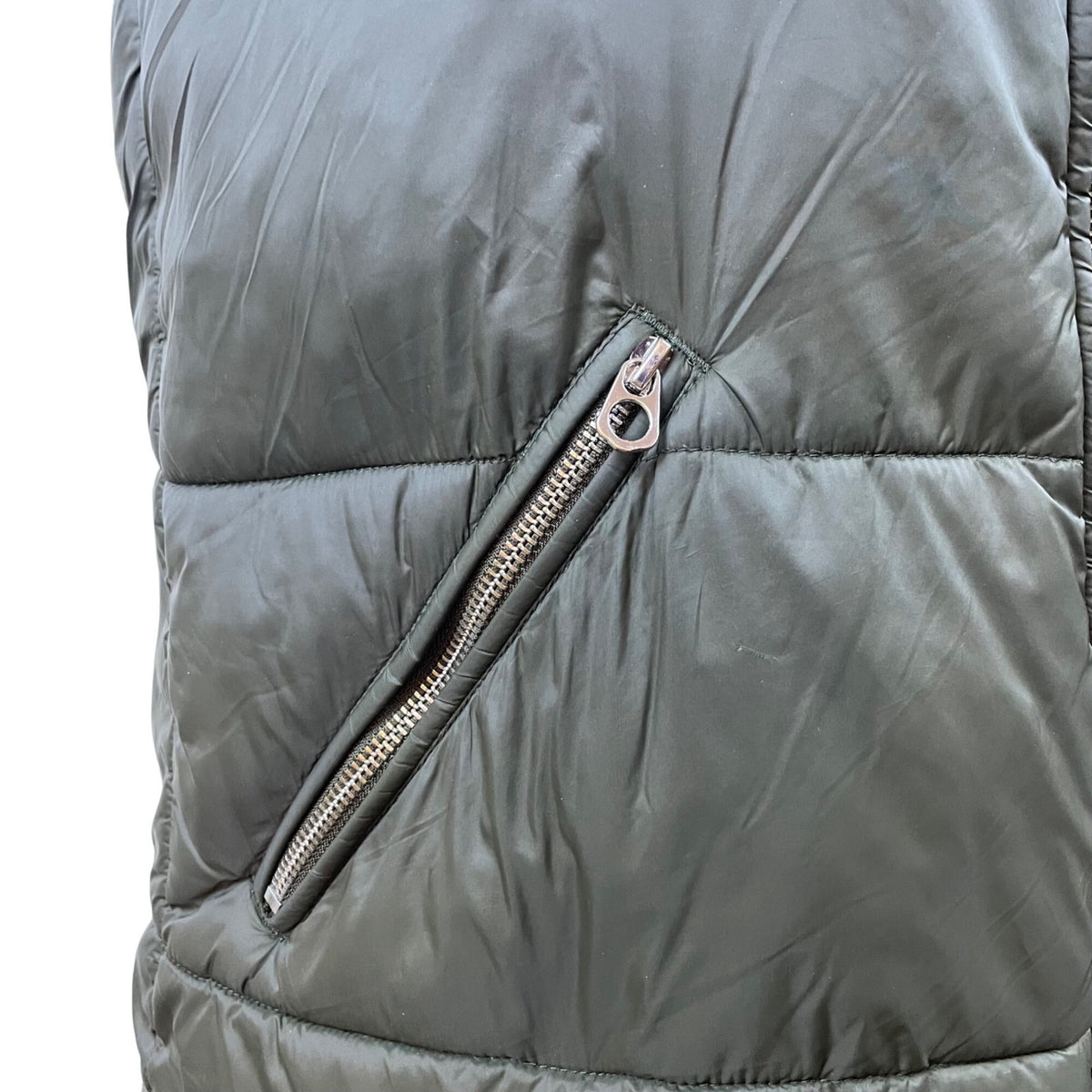 Zara Trafaluc Womens Green Puffer Hooded Vest Lightweight Quilted Outdoor Size M