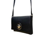 Kate Spade Women’s Black Leather Turn Lock Closure Adjustable Crossbody Bag