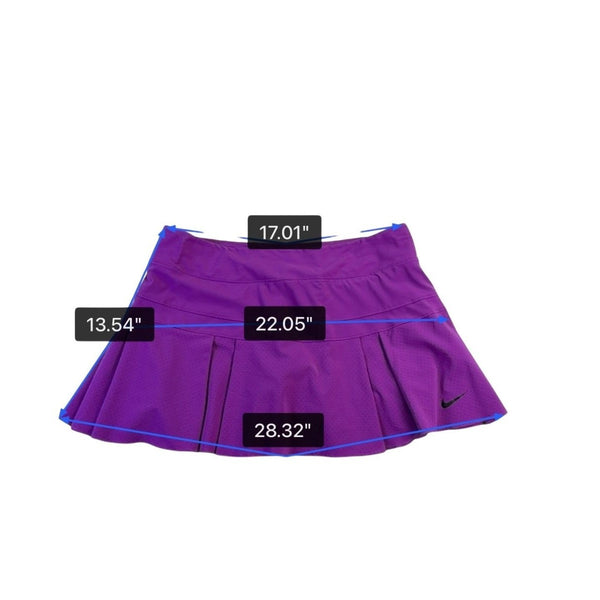Nike Womens Purple Pleated Skort  Dri-Fit Athletic Wear Size L