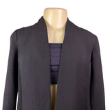 Eileen Fisher Womens Black Silk Open-Front Jacket Minimalist Design Sz XS