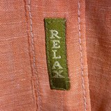 Tommy Bahama Mens Orange Linen Short Sleeve Fit Size Button-Up Shirt Relax 2XB