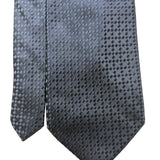 Henry Jacobson Mens Black 100% Silk Checkered Pattern Tie Elegant Neckwear
