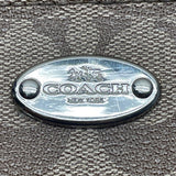 Coach Women's Brown Signature Logo Orange Accents Zip Closure Crossbody Bag Sz S