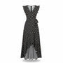 Grecerelle Womens Navy Polka Dot Maxi Wrap Dress Rayon/Spandex Sz M