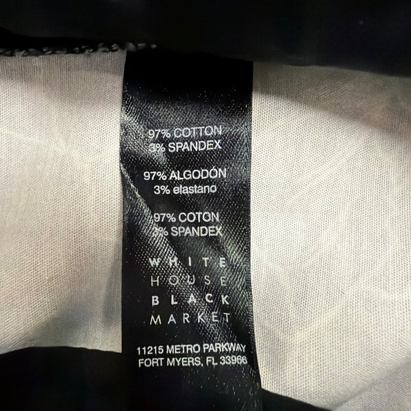 White House Black Market Womens Black Floral Flare Crop Pants Size 10