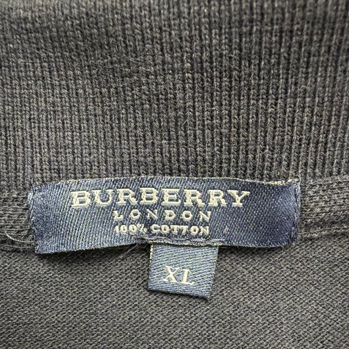 Mens Navy Blue Cotton Polo Shirt With Logo Embroidery Sz XL