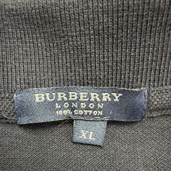 Mens Navy Blue Cotton Polo Shirt With Logo Embroidery Sz XL