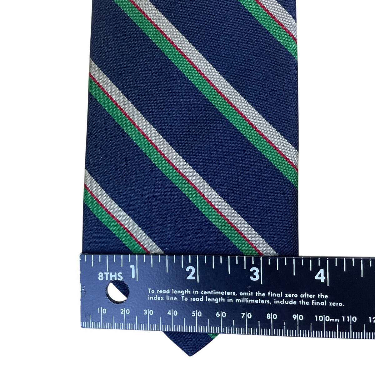 Vintage Brooks Brothers Navy All Silk Striped Tie Green Blue Business Classic