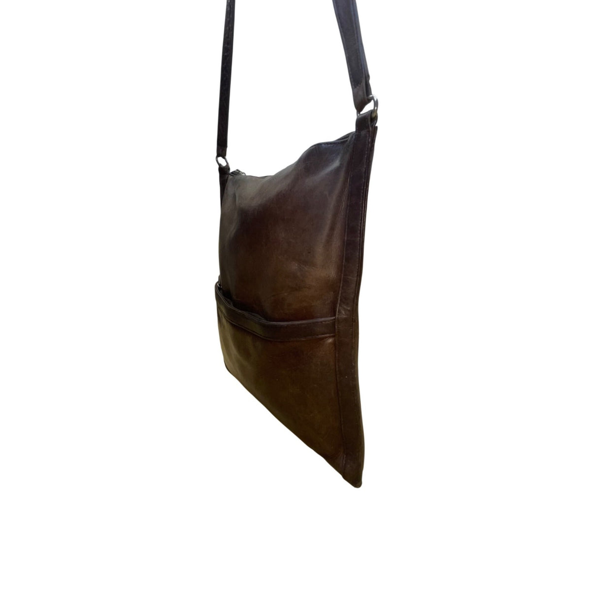 Halston Women’s Brown Leather Large Pocket Everyday Tote Shoulder Bag