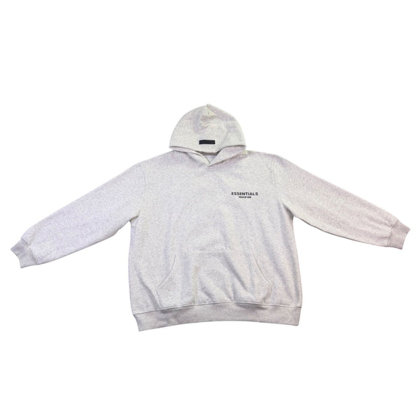 Fear Of God Essentials Mens Light Gray Cotton Pullover Hoodie Streetwear Sz XL