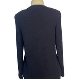 Vintage Black Bouclé Skirt Suit With Gold Button Details