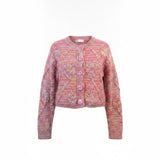 Style Tang Womens Multicolor Knit Cardigan Sweater Button Front Long Sleeve Sz S