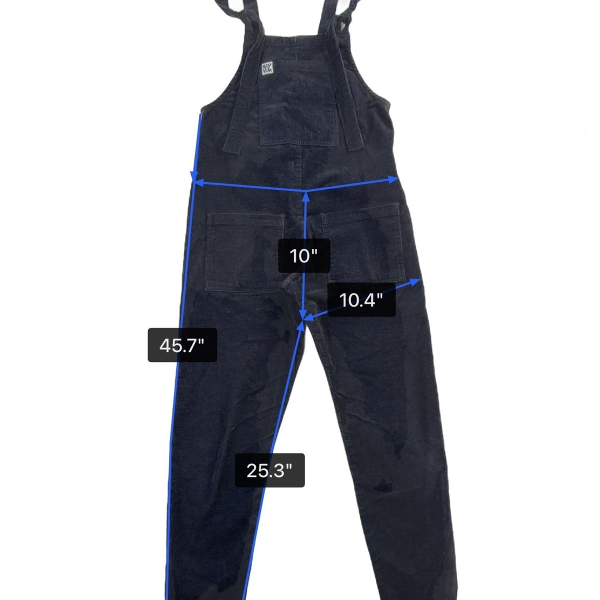 Lucy & Yak Womens Black Corduroy Overalls Adjustable Size UK 8R