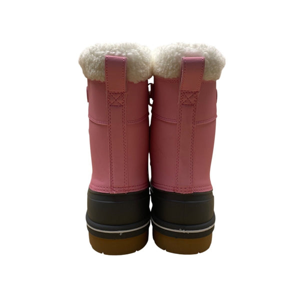 Cat & Jack Girls Pink & Gray Faux Fur Thermolite Winter Snow Boots Size 6