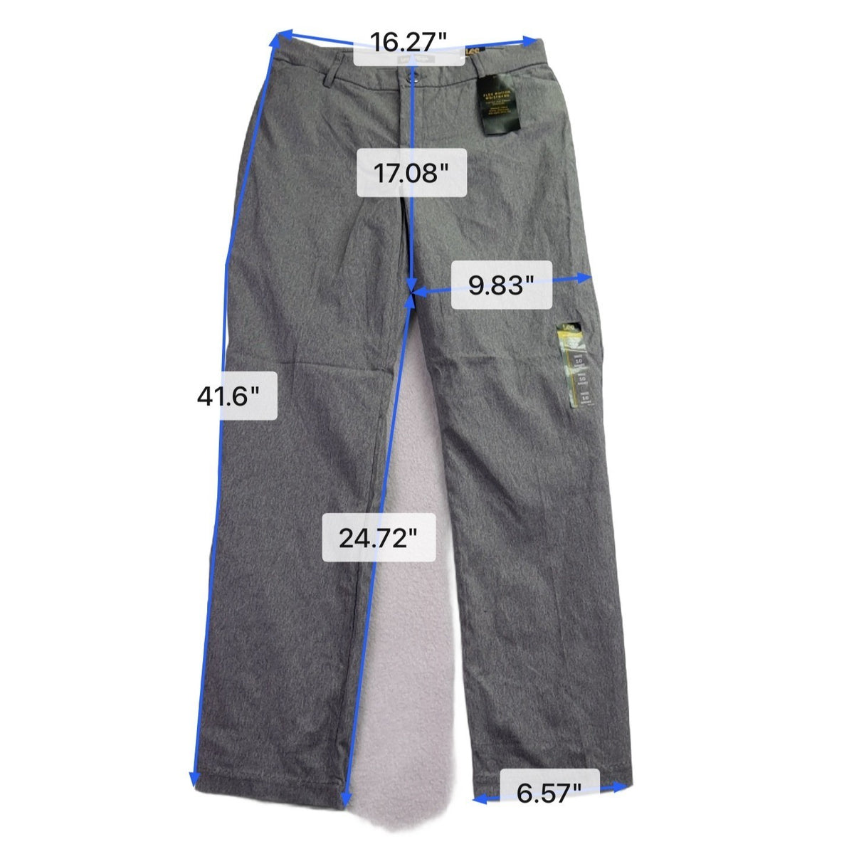 Lee Womens Gray Trousers Regular Fit Flex Motion Waistband Mid Rise Sz10 Short