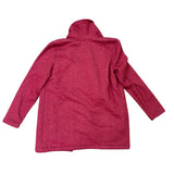 L.L.Bean Womens Burgundy Cotton Blend Sherpa-Lined Cardigan Jacket Size L