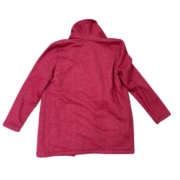 L.L.Bean Womens Burgundy Cotton Blend Sherpa-Lined Cardigan Jacket Size L