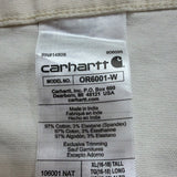 Carhartt Womens White Canvas Rugged Flex Bib Overalls Loose Fit Sz XL (16-18)