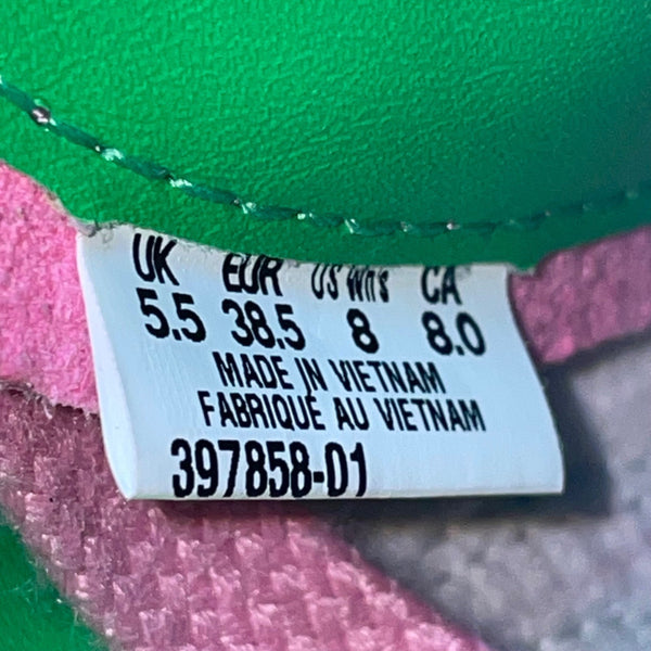 Puma Women’s Pink & Green Suede Lace Up Casual Palermo Sneakers Size 8