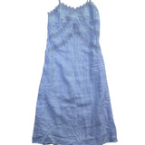J. Crew Womens Blue Linen Embroidered Slip Dress Lightweight Summer Wear Size 2P
