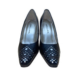 Bellini Women’s Black Patent Leather Laser Cut Pointed-Toe Trina Heels Size 8.5W
