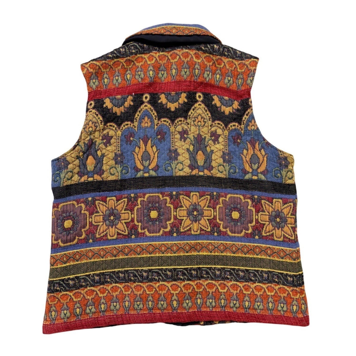 Coldwater Creek Womens Multicolor Button-Up Patterned Vest Size M