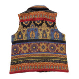 Coldwater Creek Womens Multicolor Button-Up Patterned Vest Size M