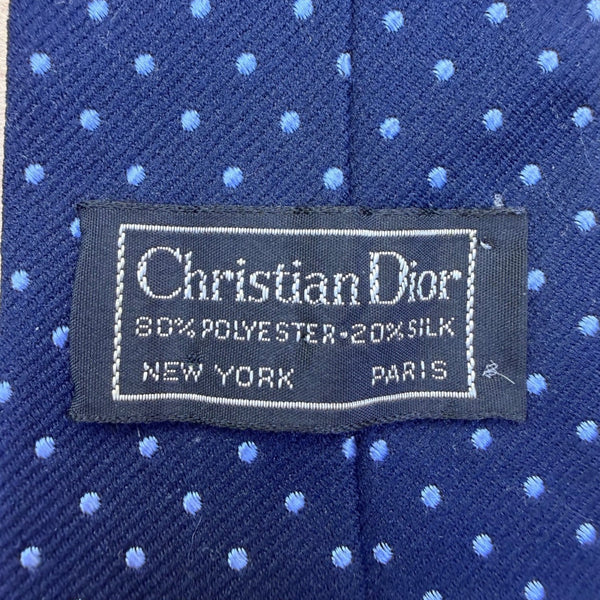 Christian D Mens Navy Blue Polyester & Silk Polka Dot Tie