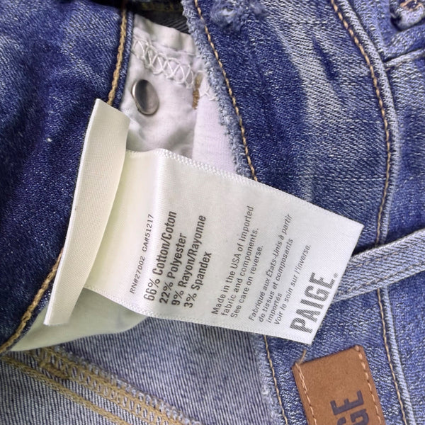 Paige Womens Straight Leg Mid-Rise Blue Denim Jeans Size 25