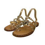 Sincerely Jules Women’s Clear Studded Strap Open Toe Slip-On Sandals Size 8.5