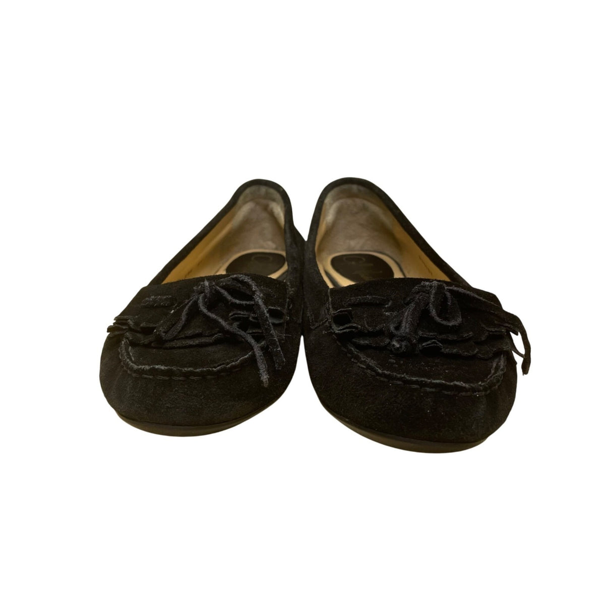 Cole Haan Women’s Black Suede Tassel Loafers Slip-On Flats Size 8.5