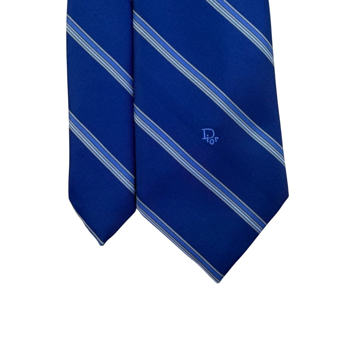 Mens Blue Polyester Striped Formal Neck Tie Classic Design